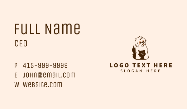 Cute Cat Dog Veterinary Business Card Design Image Preview