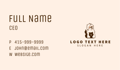 Cute Cat Dog Veterinary Business Card Image Preview