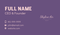 Purple Ornate Script Wordmark Business Card Design