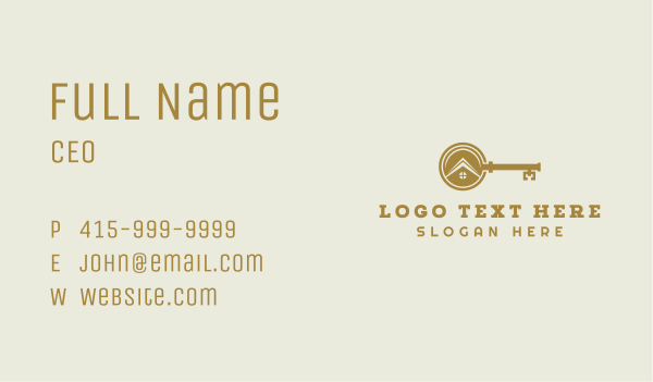 Key House Realtor Business Card Design Image Preview