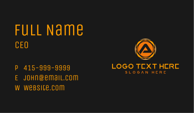 Orange Sun Tech Letter A Business Card Image Preview