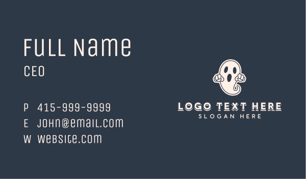 Scary Halloween Ghost Business Card Design Image Preview