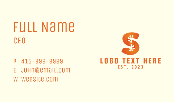 Orange Frog Letter S Business Card Design Image Preview