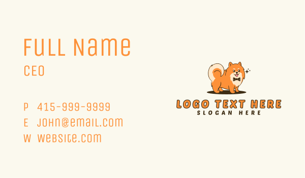 Pomeranian Pet Dog Business Card Design Image Preview