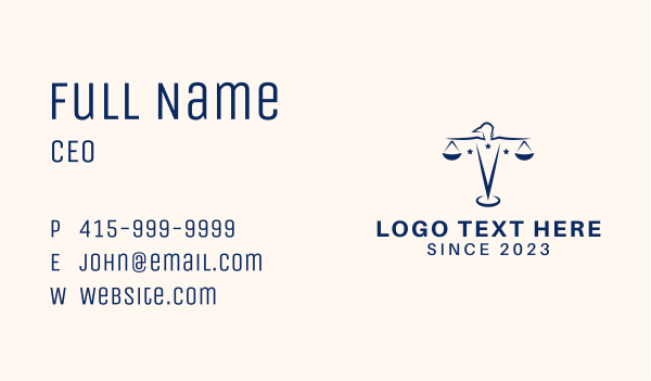 Wing Justice Firm Business Card Design Image Preview