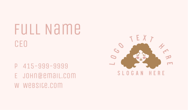Curly Hair Hairdresser Business Card Design Image Preview