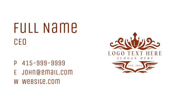 Ornamental Crown Crest Business Card Design Image Preview