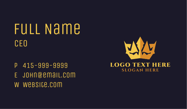 Gold Expensive Crown Business Card Design Image Preview