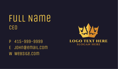 Gold Expensive Crown Business Card Image Preview