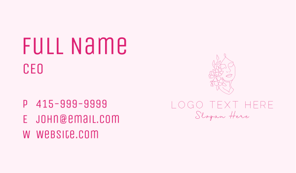 Woman Flower Bloom Business Card Design Image Preview
