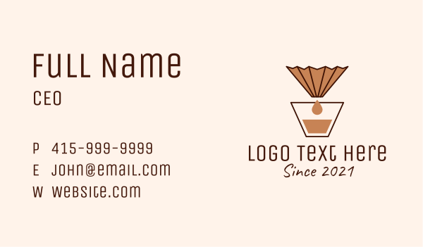 Brewed Coffee Filter  Business Card Design Image Preview