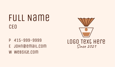Brewed Coffee Filter  Business Card