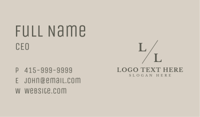 Minimalist Company Lettermark Business Card Image Preview