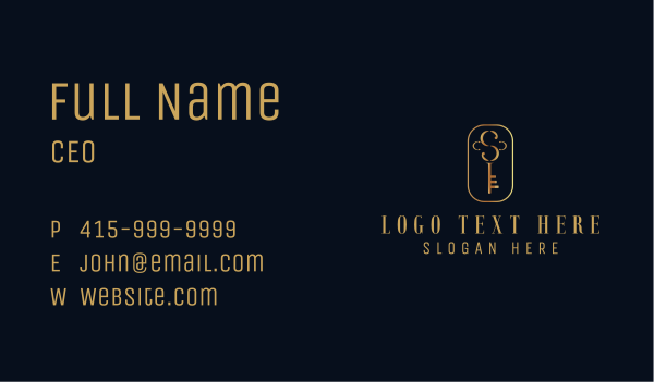 Gold Letter S Key Business Card Design Image Preview