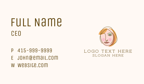 Abstract Cubism Woman Face Business Card Design Image Preview