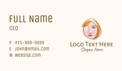Abstract Cubism Woman Face Business Card