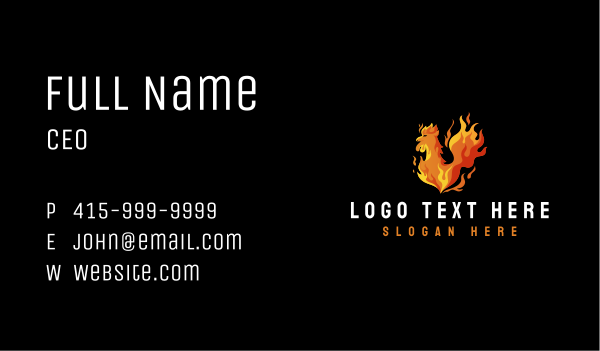 Grill Chicken Flame Business Card Design Image Preview