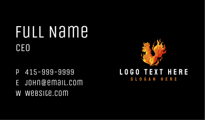 Grill Chicken Flame Business Card Image Preview