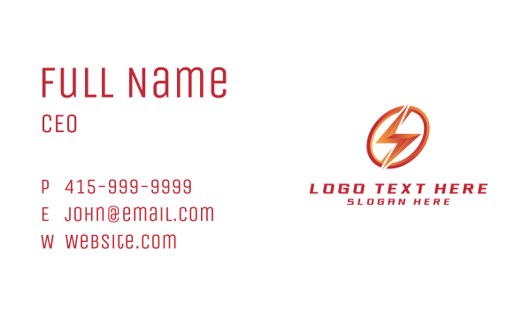 Lightning  Power Contractor Business Card Design Image Preview