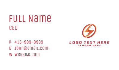 Lightning  Power Contractor Business Card Image Preview
