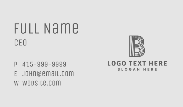 Modern Business Initial Business Card Design Image Preview