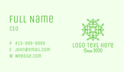 Ornamental Green Vine Wreath  Business Card Image Preview