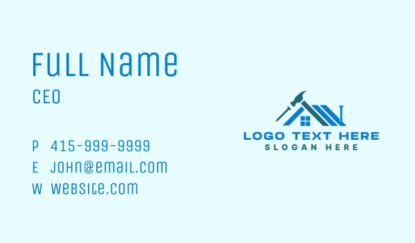 Roof Remodel Hammer Business Card Design Image Preview