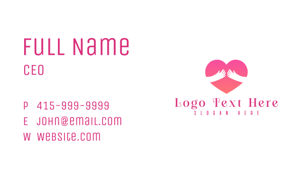 Charity Heart Hug Business Card Design Image Preview