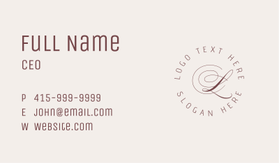 Luxurious Jewelry Lettermark Business Card