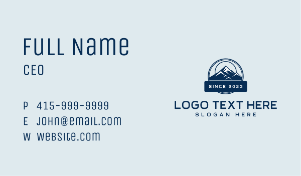 Summit Mountain Adventure Business Card Design Image Preview