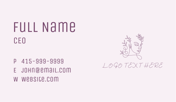 Violet Beauty Skincare Business Card Design Image Preview