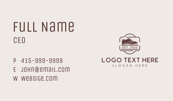 Leather Oxford Shoes Business Card Design Image Preview