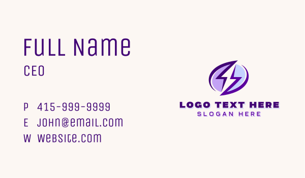 Thunder Lightning Electricity Business Card Design Image Preview