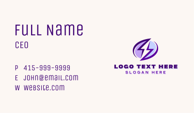 Thunder Lightning Electricity Business Card Image Preview