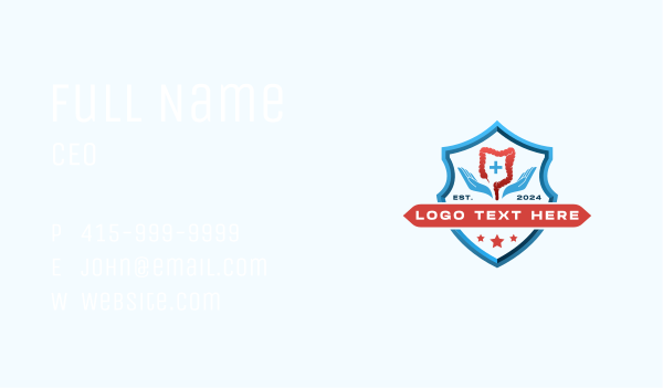Medical Shield Colon Business Card Design Image Preview