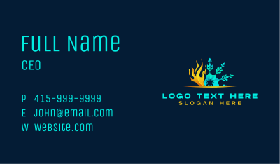 Fire Ice Snowflake HVAC Business Card Image Preview