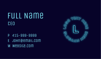Blue Neon Badge Business Card Image Preview