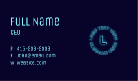 Blue Neon Badge Business Card Image Preview