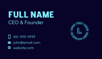 Blue Neon Badge Business Card Image Preview