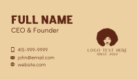 Afro Woman Hair Salon  Business Card Design