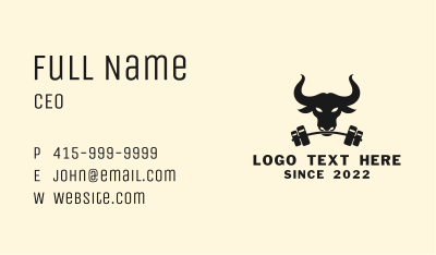 Strong Bull Barbell Business Card Image Preview
