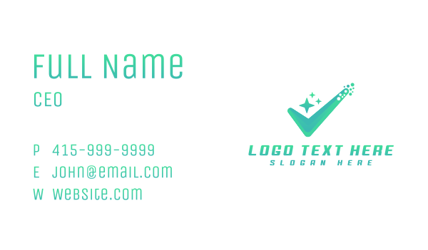 Bubble Clean Check Business Card Design Image Preview