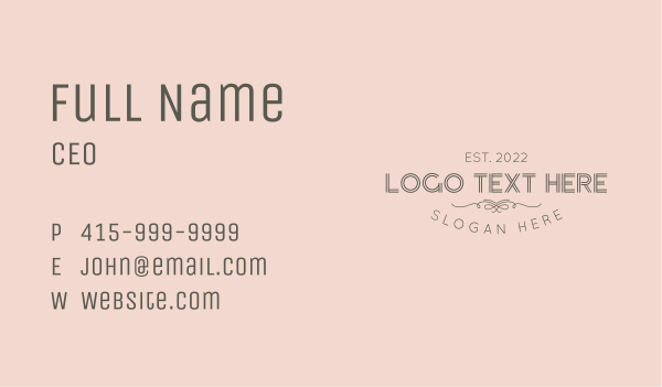 Classic Feminine Elegant Brand Business Card Design Image Preview