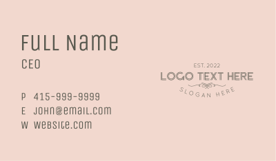 Classic Feminine Elegant Brand Business Card Image Preview