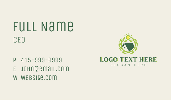 Wreath Home Landscaping Business Card Design Image Preview
