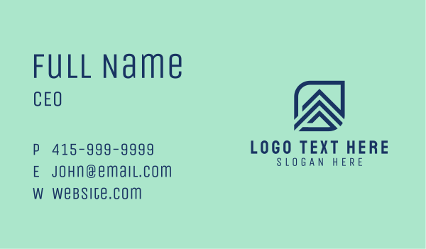Blue Square Letter A  Business Card Design Image Preview