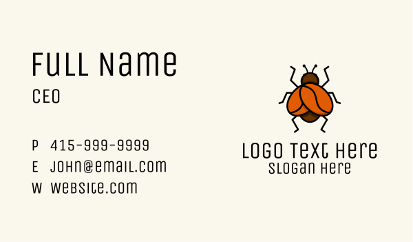Coffee Bean Bug Business Card Design Image Preview