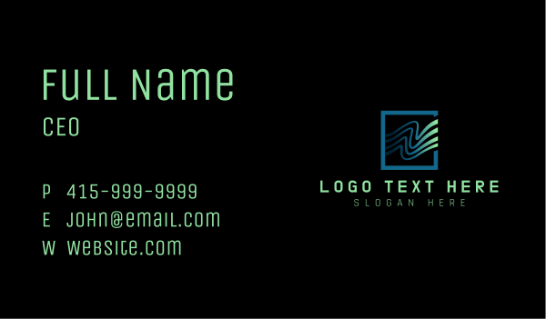 Wave Square Business Business Card Design Image Preview