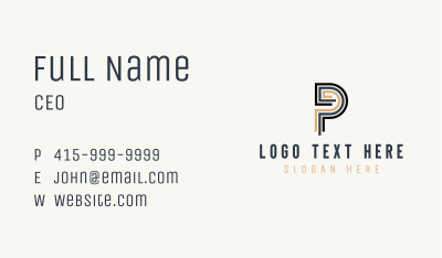 Creative Studio Letter P Business Card Image Preview