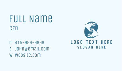 Blue Hand Organization Business Card Image Preview